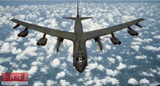 资料图片:美军B-52轰炸机。 资料图片:美军B-52轰炸机。