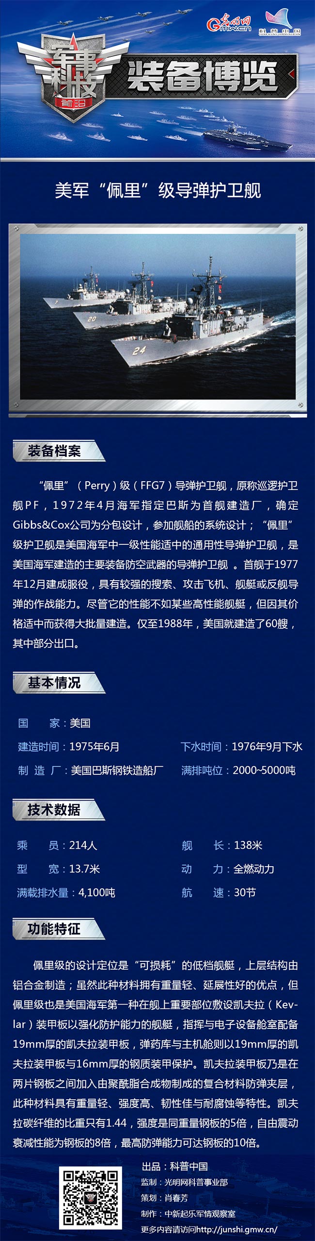 美国航母保镖——“佩里”级导弹护卫舰 美国航母保镖——“佩里”级导弹护卫舰