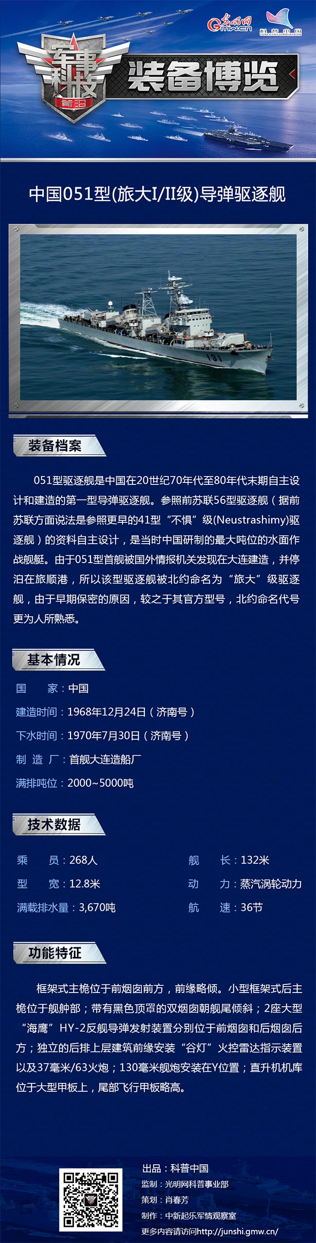 051型导弹驱逐舰,中国舰船工业的里程碑 051型导弹驱逐舰,中国舰船工业的里程碑